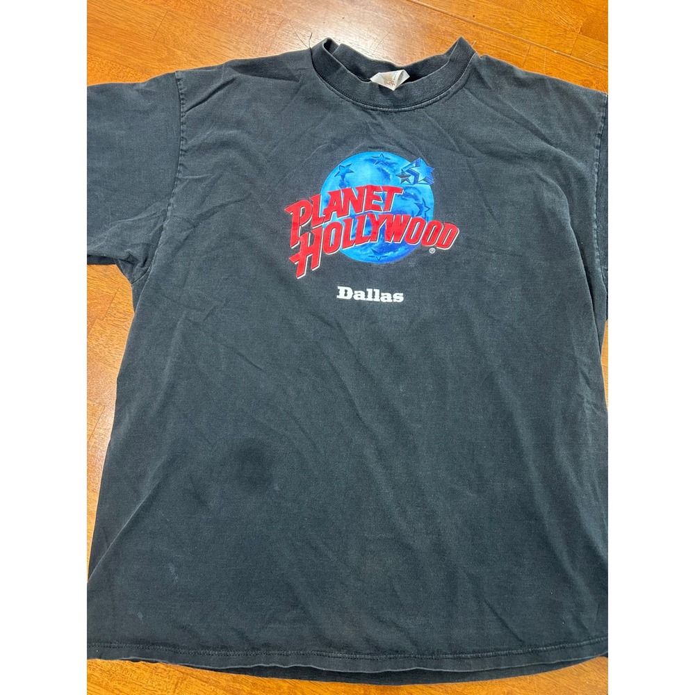 Vintage Planet Hollywood T-Shirt Mens XX-Large Black Dallas 1991 Made in USA 90s